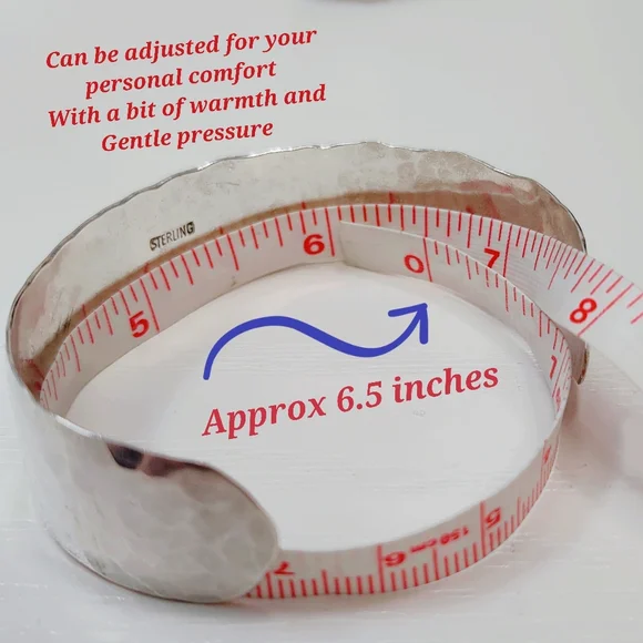 Gail Bird/Yazzie Johnson Personalized EVA Sterling Silver Hammered Cuff Bracelet - Picture 8 of 10